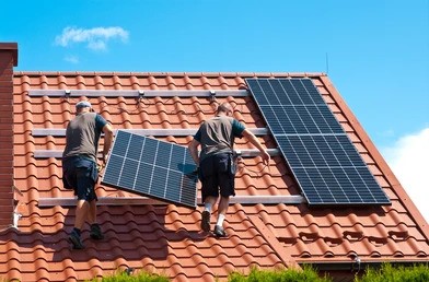 ouvrier installateur photovoltaique